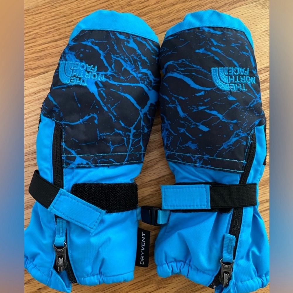 The North Face Blue and Black Toddler/Kid Mittens